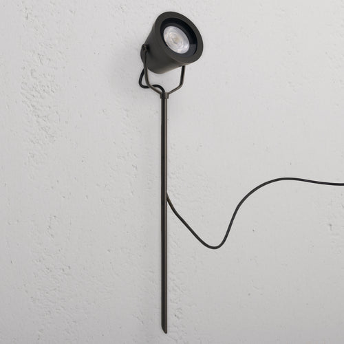 Cambridge Ground Floodlight – Bronze, an outdoor floodlight with a bronze finish and ground stake.
