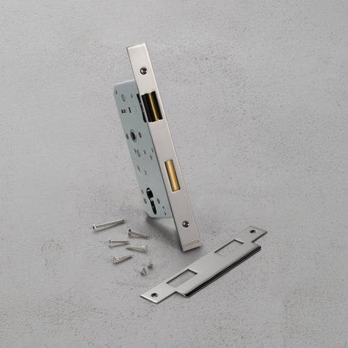 Euro Mortice Lock 60mm - Polished Nickel