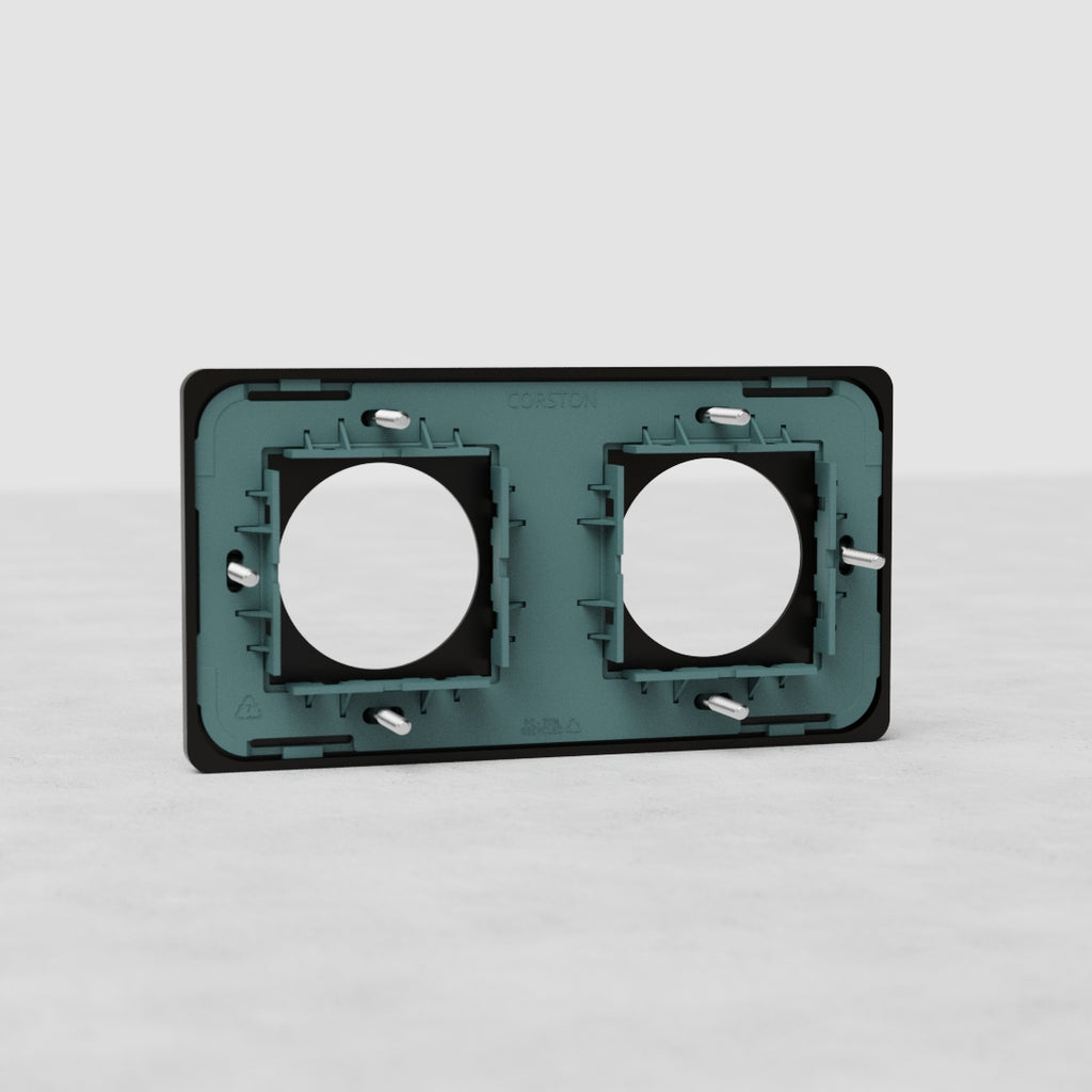 Grove Double Socket Plate - Bronze